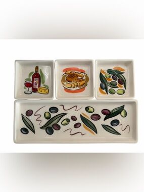 VTG Avon Ceramic Collection Oil Dipping Bowls Party Set